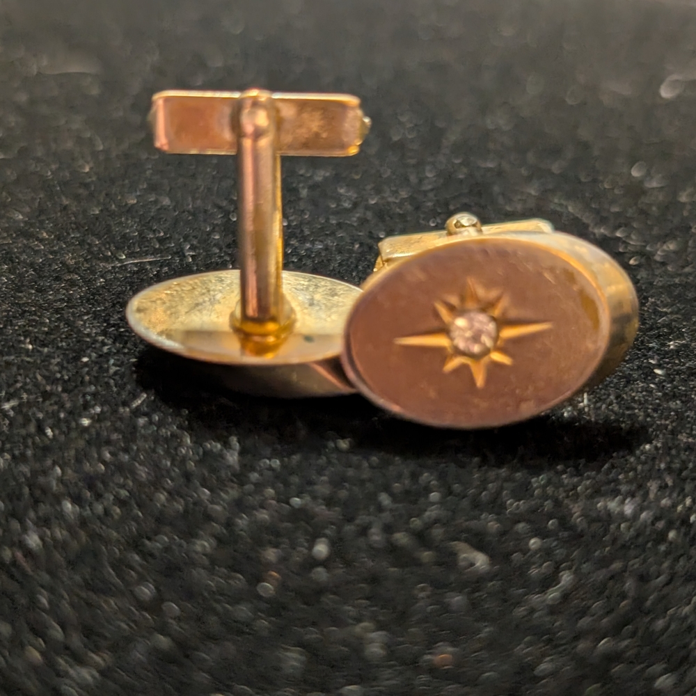 Gold Cufflinks with Star Design